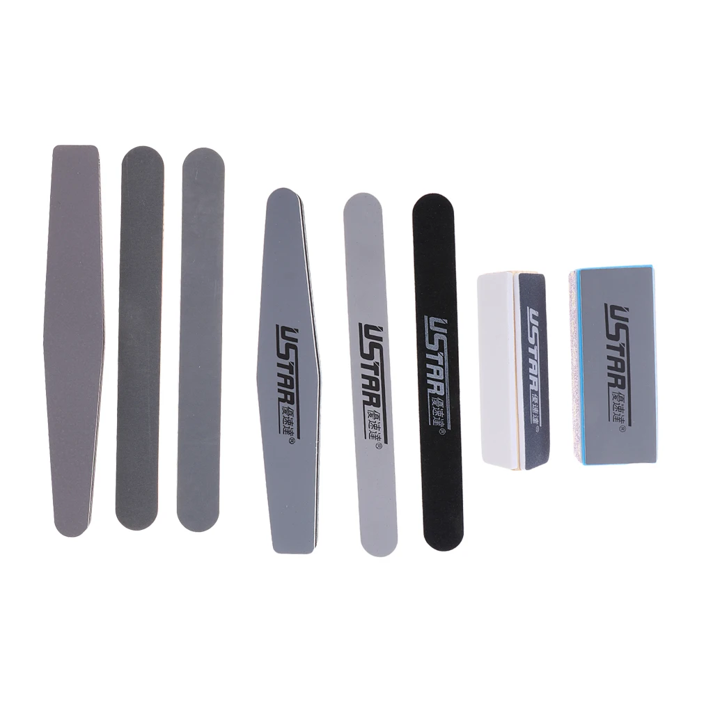 8Pcs Craft Model Sanding Sticks Coarse, Medium, Fine, Tri, Finishing Polisher