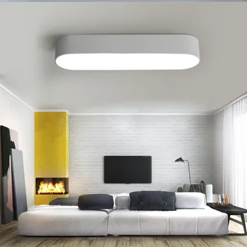 

Modern LED Ceiling Light Black White Office Study Bedroom Hallway Simple Ceiling Mounted Lamp Oval Ceiling Lighting Fixture