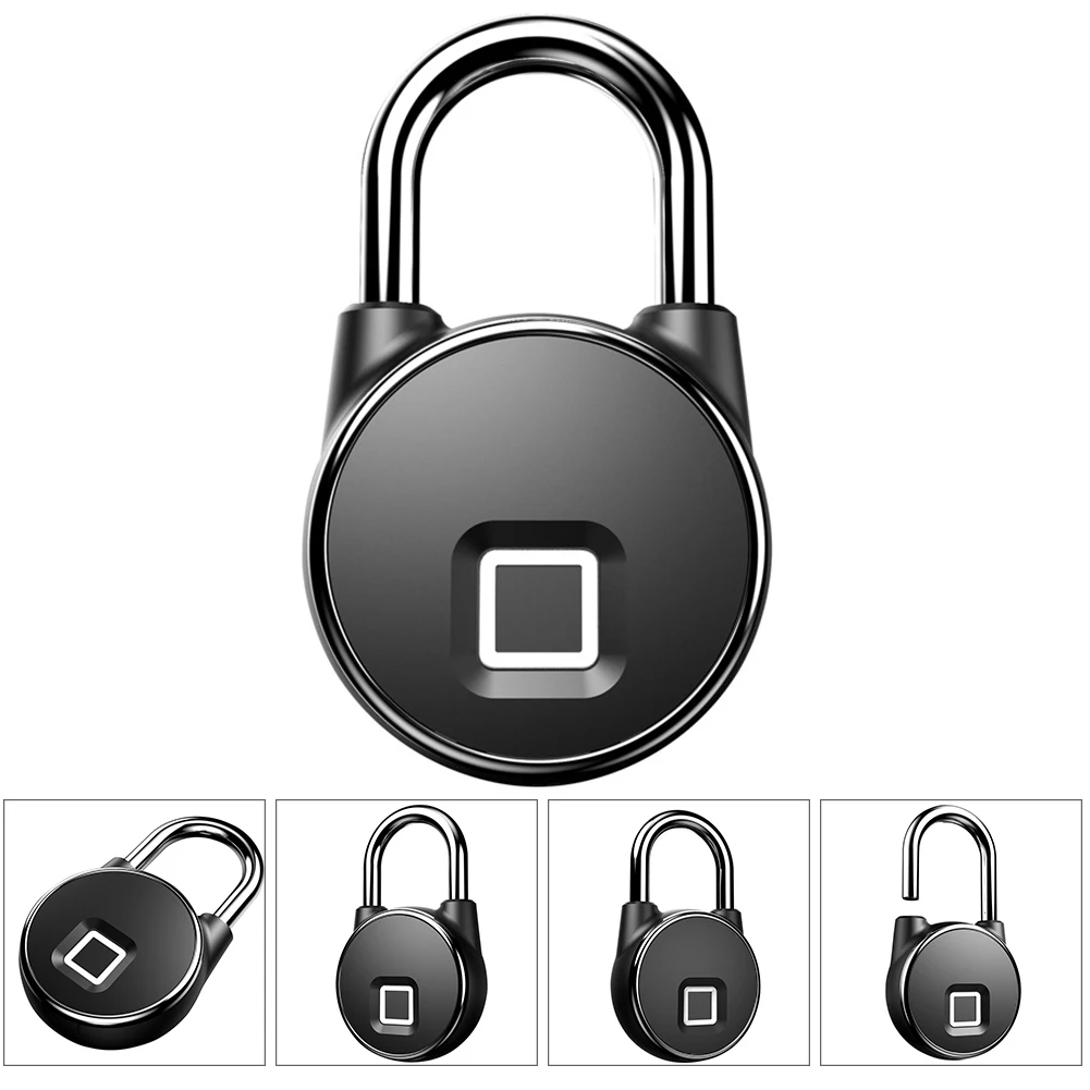 

Fingerprint Lock Smart Padlock USB Rechargeable Electronic Travel Security Waterproof Anti Theft Backpack Luggages Home Keyless