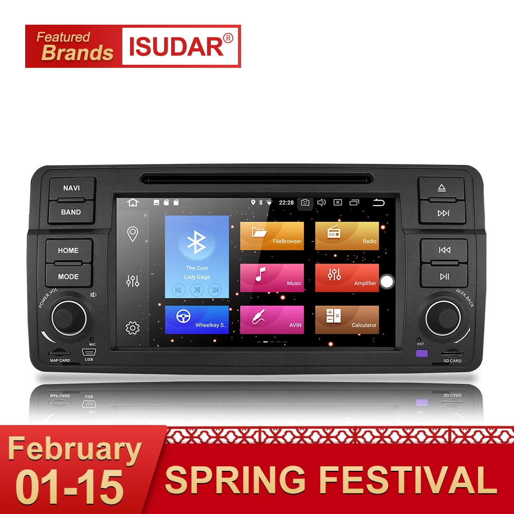 Isudar Auto Multimedia Player GPS Android 8.0 Auto Radio 1 Din Für BMW E46 3 Serie Canbus Bluetooth Radio rückansicht Kamera DSP Online