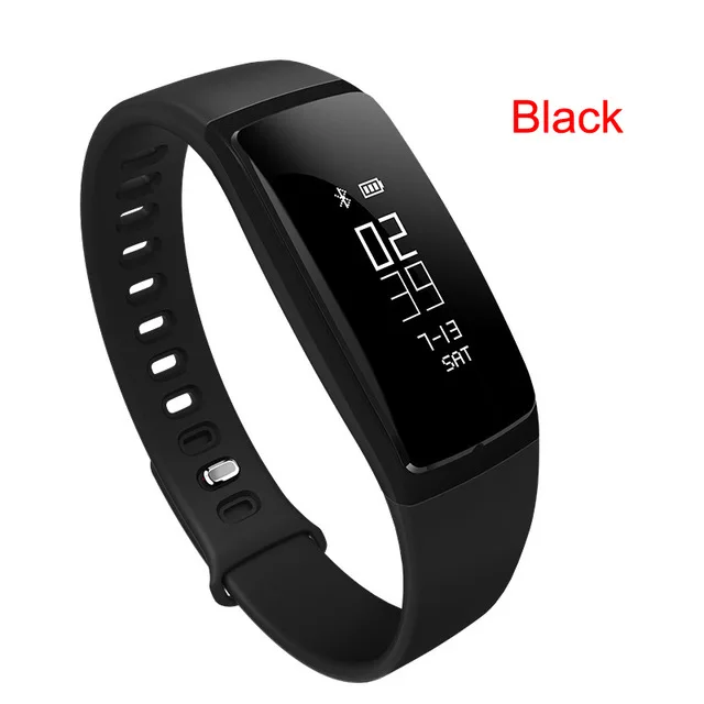 Смарт-браслет V07S, измеритель артериального давления, пульсометр, Смарт-часы, фитнес-измеритель пульса, трекер активности для Android iOS - Цвет: Черный
