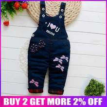 BibiCola/ г. осенне-зимний комбинезон с бантом и рисунком стрекозы для маленьких девочек Детские теплые рождественские комбинезоны для девочек Комбинезон