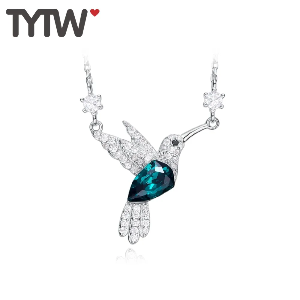 Длинные ожерелья и подвески TYTW с кристаллами женское ожерелье без шеи