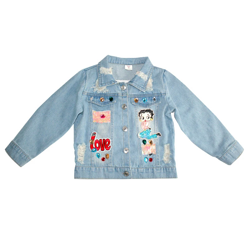 

2019 High Quality Jeans Coat for Girls Spring Autumn Jackets Outerwear & Coats Baby Girl Clothes Children Clothing Girls Coat