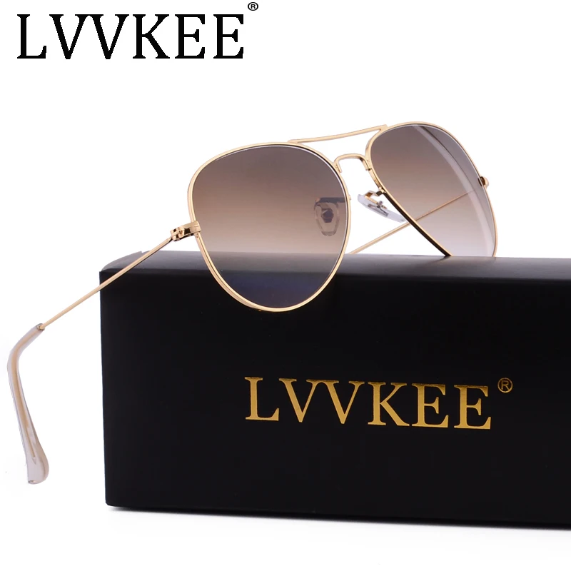 Classic brand Glass Lenses 3025 sunglasses men/women brown Gradient G15