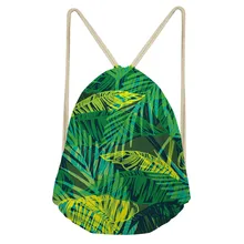 ThiKin женские рюкзак на веревках функция Drawstring сумка маленький 3D кокосовой пальмы печати Мини школьная для девочек подростков пляжные сумки