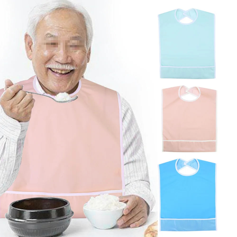 

original adjustable repeat adult mealtime bib waterproof dining bibs clothing clothes protector elderly apron nursing care tools