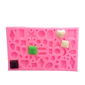 Дизайнерский силикон форма глина форма Геометрическая Алмазная любовь квадратный эллипс силиконовый инструмент для украшения выпечки «сделай сам» бетонные формы - изображение