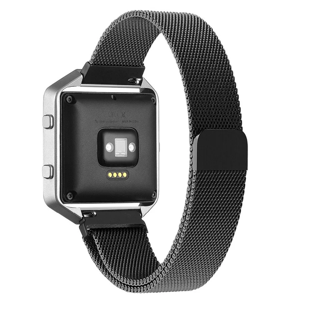 

Magnetic Closure Stainless Steel Loop Strap For Fitbit Blaze Wristband Adjustable Easy Fit Gold Black Fashion Smart Watch Bands