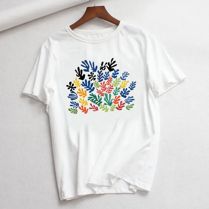 Забавная женская футболка с принтом MATISSE Dance, белая Повседневная футболка, Femme Harajuku, графические футболки, топы, ropa mujer Verano