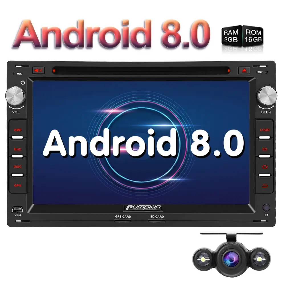 Тыква 2 Din " Android 8,0 автомобильный dvd-плеер gps навигация Восьмиядерный 2G ram стерео для VW/Passat B5/Golf Bluetooth DAB+ головное устройство