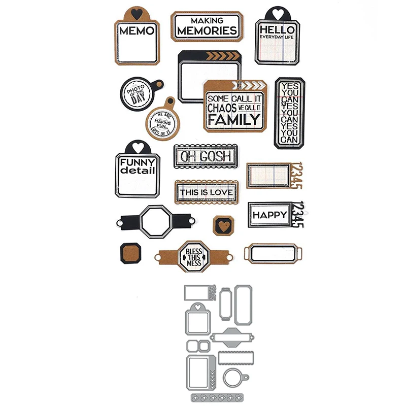 

Planner Labels Set Metal Cutting Dies For DIY Scrapbooking Embossing Paper Cards Making Crafts Supplies New 2019 Dies