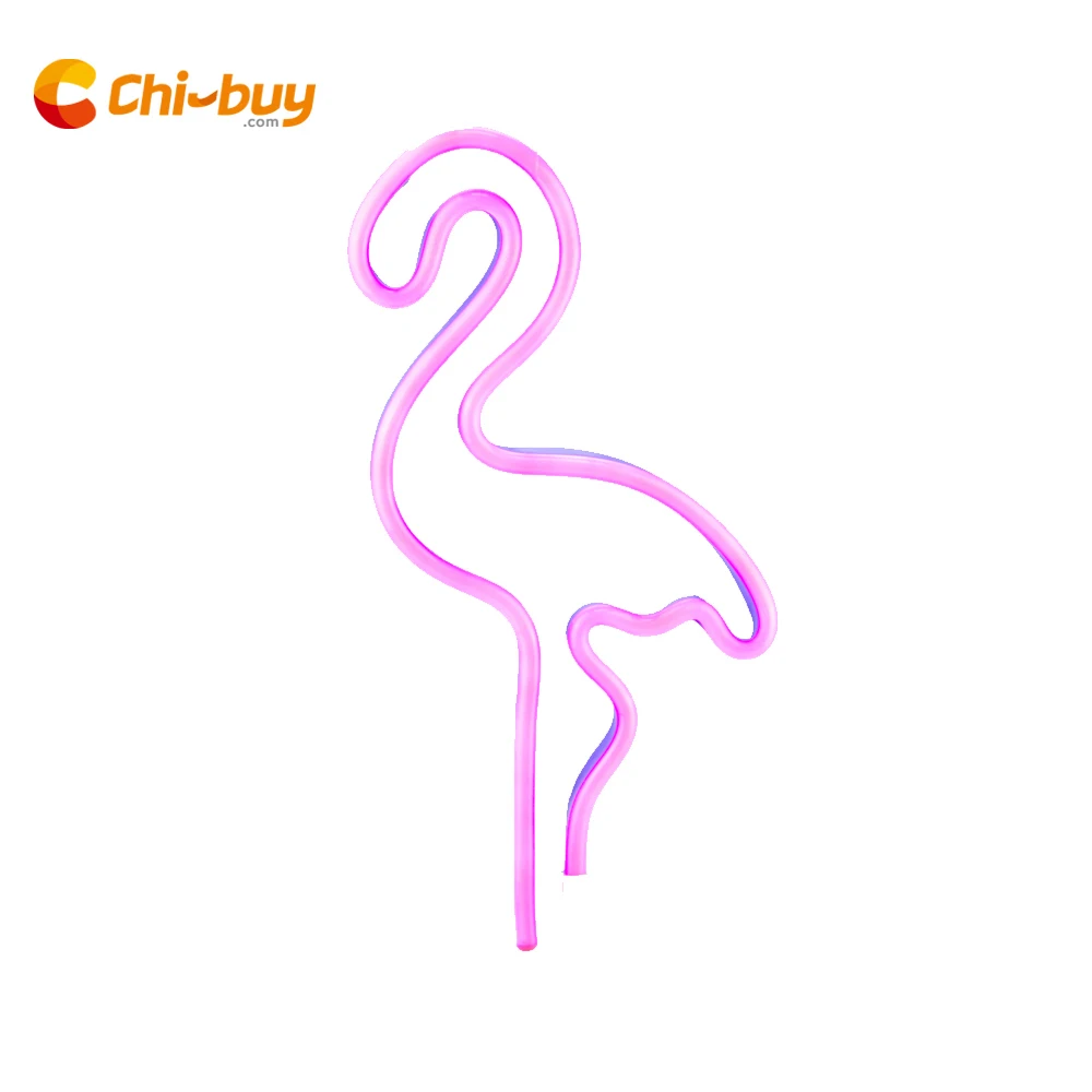 Chi buy светодиодная неоновая вывеска фламинго для свадебной вечеринки магазин