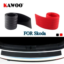 KAWOO Para Skoda Octavia Fabia Yeti Citigo Roomster Rápida De Goma Retaguardia Parachoques Proteger Cubierta de Umbral Coche Cojín de la Estera Styling