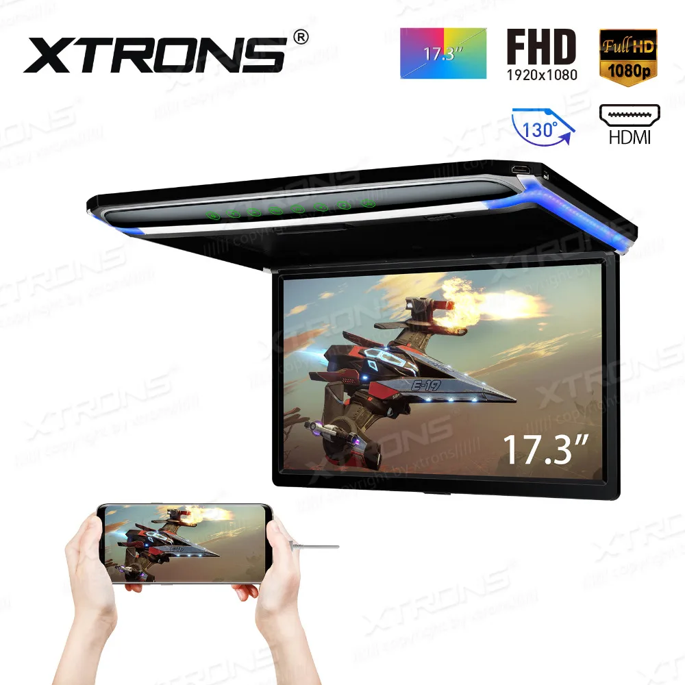 XTRONS 17 3 &quotFHD Автомобильный плеер на крышу ультратонкий цифровой TFT 16:9 монитор с HDMI