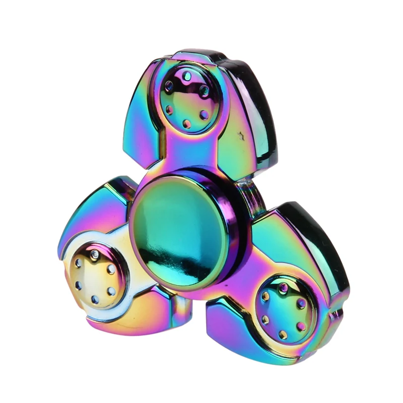 New Rainbow Hand Finger Fidget Spinner Fun Hand Game Desk Focus Toys Anxiety Stress Spinning Top Metal EDC Tri-Spinner Toy New Rainbow Hand Finger Fidget Spinner Fun Hand Game Desk Focus Toys Anxiety Stress Spinning Top Metal EDC Tri-Spinner Toy