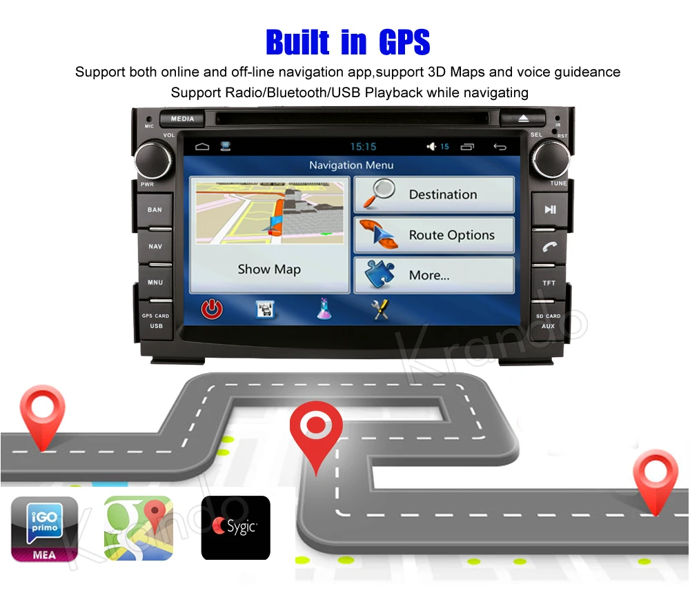 Cheap Krando Android 9.0 7" android car dvd player radio gps for kia ceed 2006-2012 navigation multimedia system WIFI 3G BT DAB+ 5