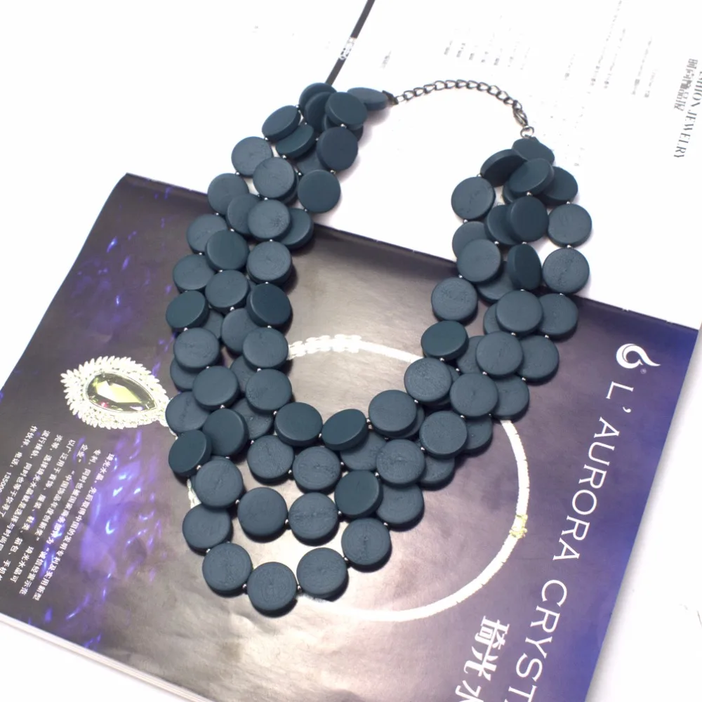 MANILAI Bohemia Multilayer Beaded Statement Necklace Womon Handmade Multicolor Wood Beads Chokers Necklace Jewelry Beach 2018