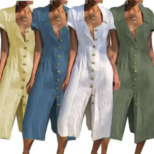 vestido camisa longo