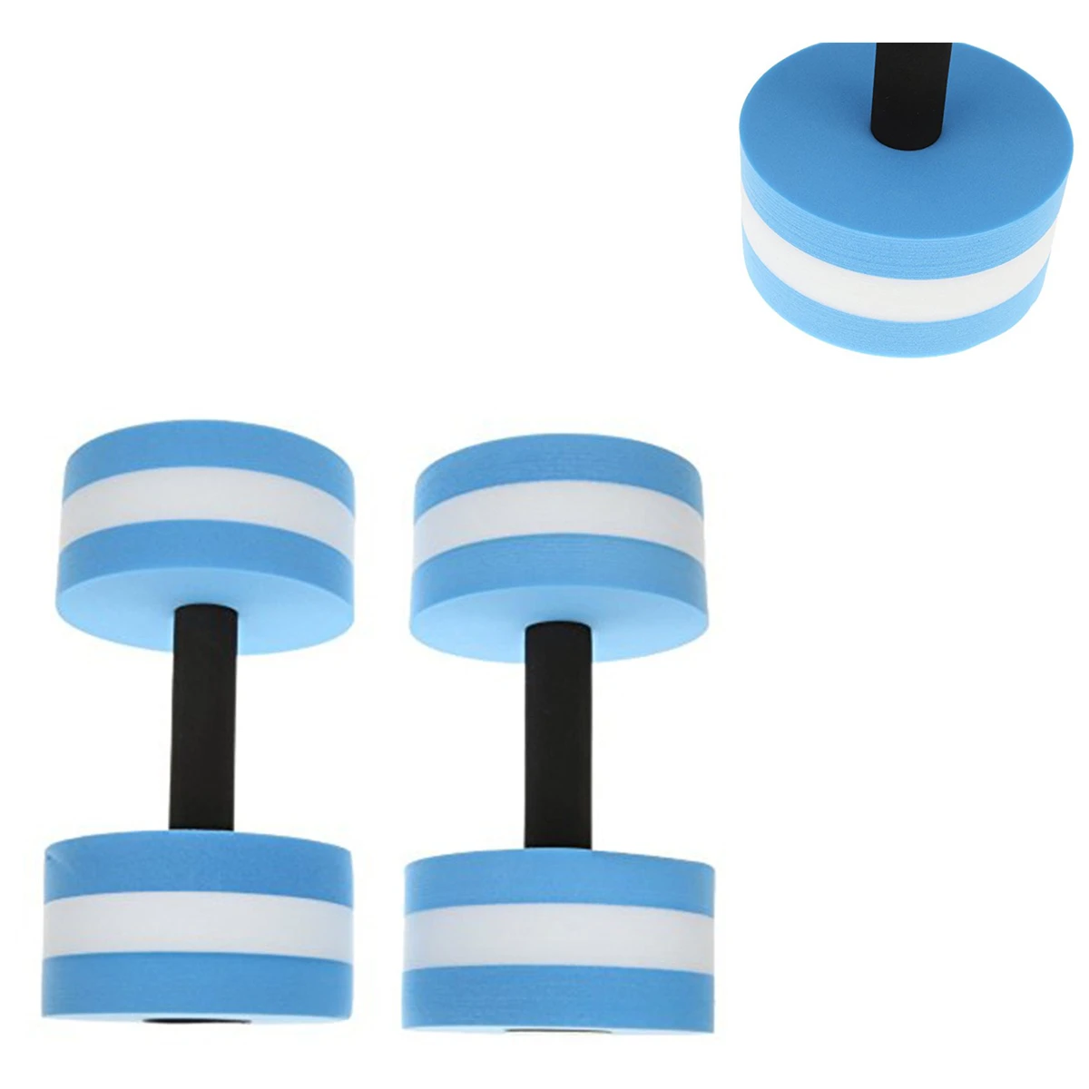 Водные упражнения гантели EVA ВОДЫ штанги ручной Бар для водонепроницаемости аэробики(синий и белый
