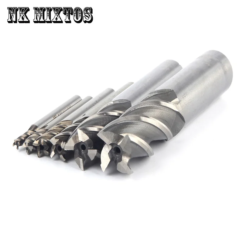 

Best Price Power CNC Tools 7PCS/LOT Diameter 4-20mm HSS-AL 4 Flute Spiral Bit End Mill Cutter Drill Bits Cutting