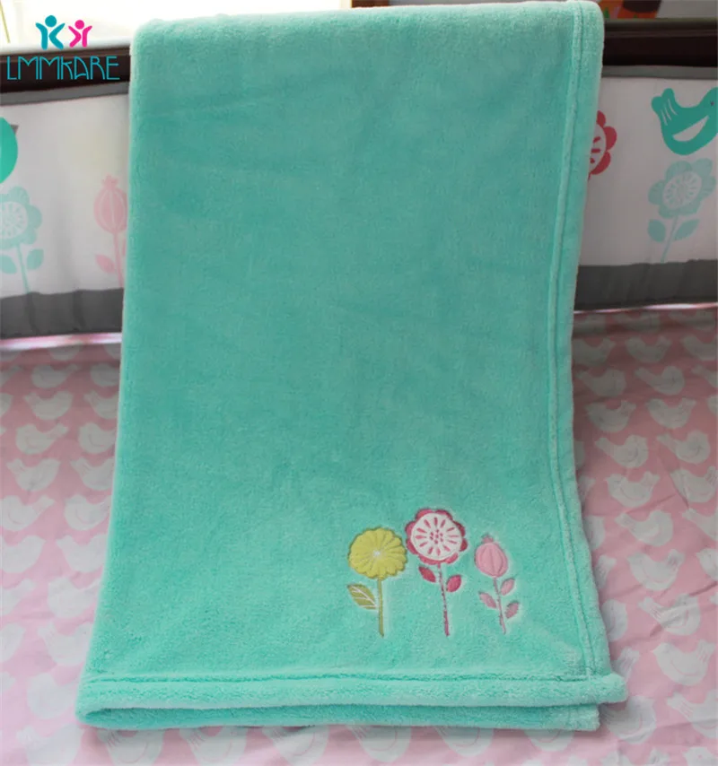 Хлопок кровать для новорожденных бамперы зеленый стерео вышивка мультфильм трава Warbler детское одеяло простыня и пододеяльник детские постельные принадлежности наборы