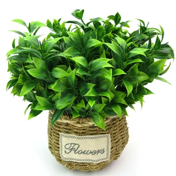 7 ForksBouquet 35 Leaves 34cm Artificial Orange Leaf Simulation Plants Home Balcony Garden Landscape Decoration Accessories