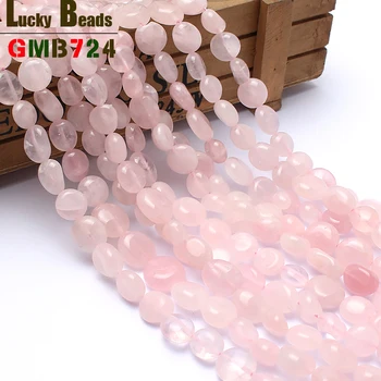 

8-10mm natural shaped stone pink cryst stone irregular beads for jewelry making 15inches free shipping