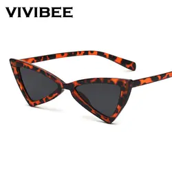 VIVIBEE Винтаж Роскошные Leopard Cateye Солнцезащитные очки Для женщин Мода ретро 2019 Ретро UV400 маленькая кошка очки