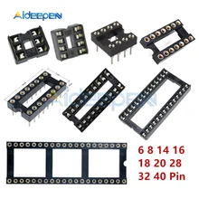 10 шт. IC розетки на возраст 6, 8, 14, 16, 18, 20, 28 32 40 контактный разъем DIP6 DIP8 DIP14 DIP16 DIP18 DIP20 DIP28 DIP32 DIP40 припоя Разъем