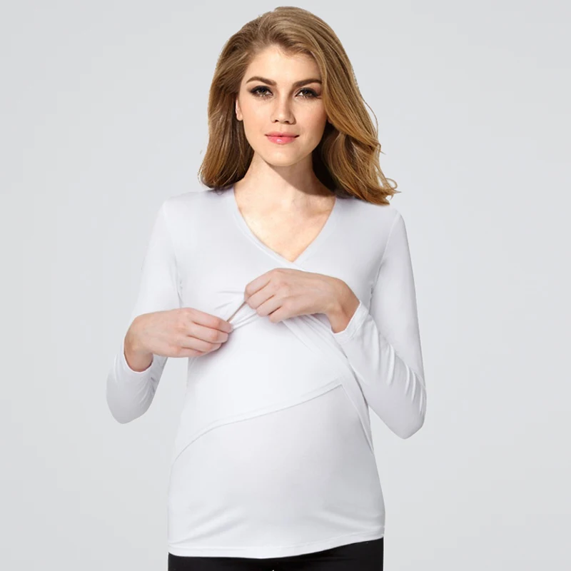 OkayMom повседневные Синие Серые хлопковые рубашки для кормящих мам весенние топы для грудного вскармливания с длинными рукавами футболки для беременных женщин беременность лактация одежда для медсестры