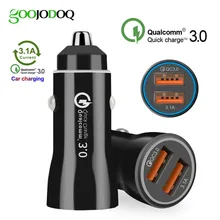 Автомобильное зарядное устройство для one plus dual fast usb для redmi 7 honor 7, автомобильное быстрое зарядное устройство 3,0+ 3.1A, двойное автомобильное зарядное устройство для samsung galaxy s10
