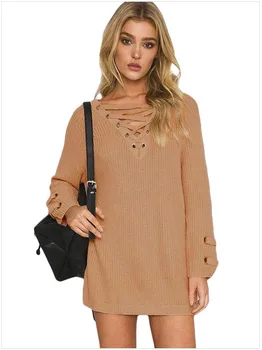 

Hot Autumn Women Sweater Sexy V-Neck Crossover Long Sleeve Winter Women Sweater And Pullover Female Tricot Jersey Jumper Femme