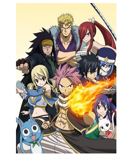 FAIRY TAIL Japanese Hot Anime Art Scroll Silk Poster Wall Decoration 01