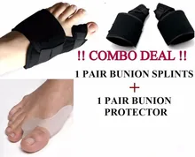 4Pcs Foot Care Tool 1 pair Soft Bunion Splint Correction Corrector & 1 pair Gel Silicone Bunion Corrector Big Toe Separators