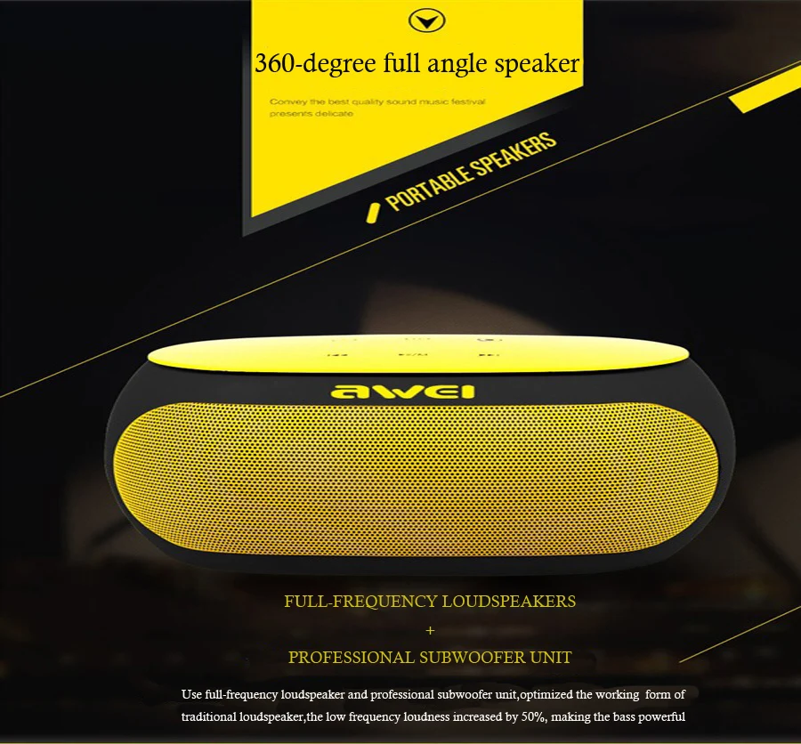 AWEI Y200 Bluetooth динамик портативный мини Динамик Звуковой бар компьютерный динамик для мобильного телефона MP3 динамик