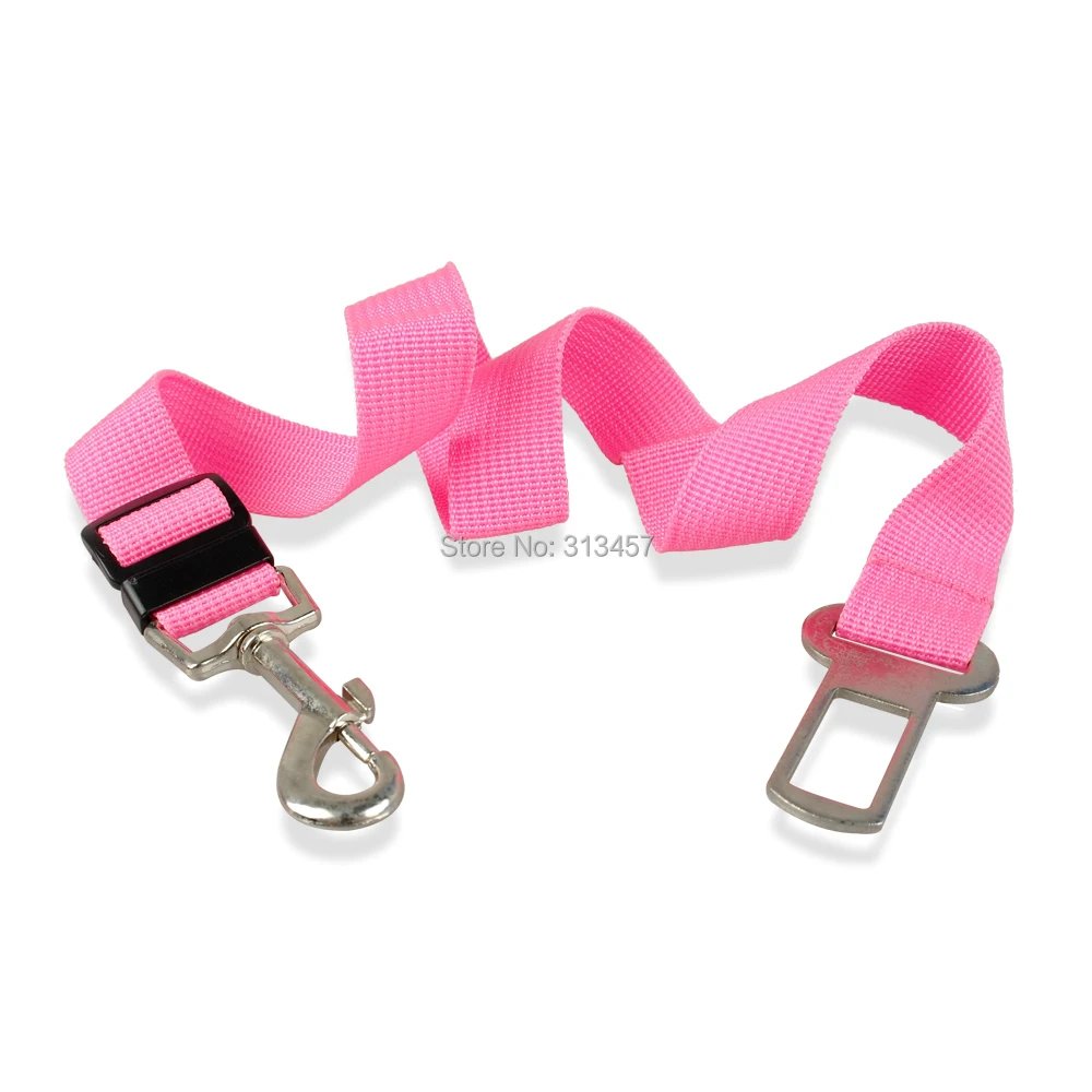 Dog Leash Nylon Adjustable Dogs Pet Safety Car Seat Belt Vehicle Lead Clip 7 Colors Length 70cm