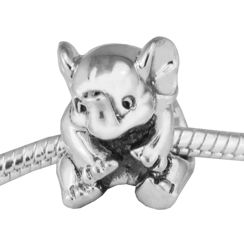 

Fits for Pandora Beads Bracelets Lucky Elephant Charms 100% 925 Sterling-Silver-Jewelry Free Shipping