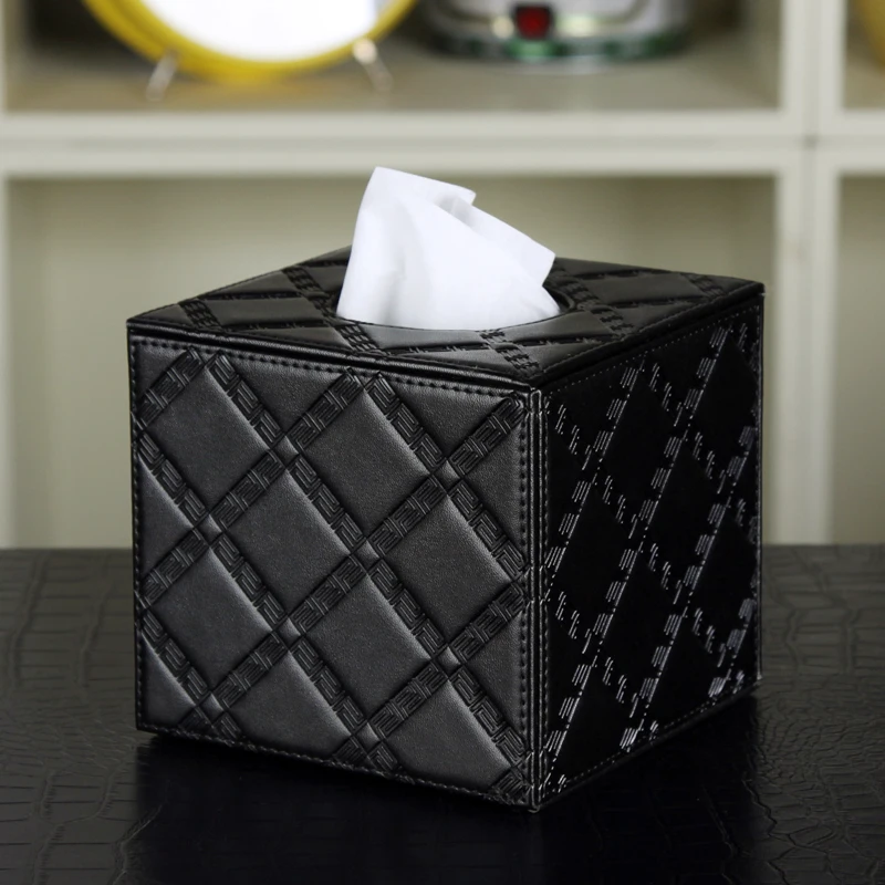 

Square creative cute PU leather tissue box toilet roll paper box