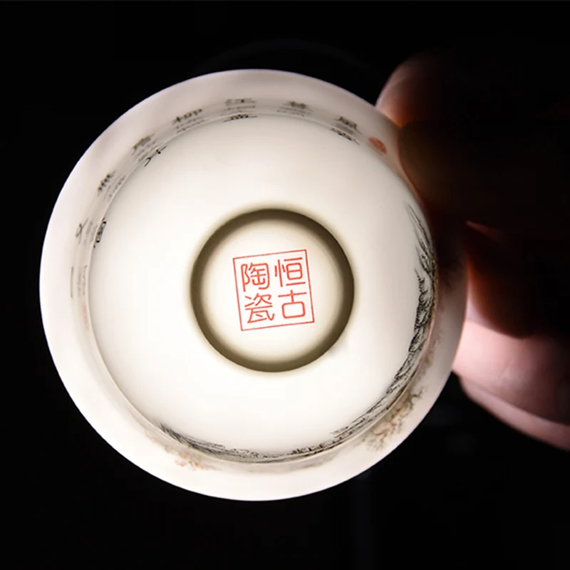 Маленькая фарфоровая супница gaiwan 80cc, китайская керамическая чашка для чая, набор, покрытая чаша с крышкой, чашка, блюдце, китайская чашка, миски, распродажа, Новинка