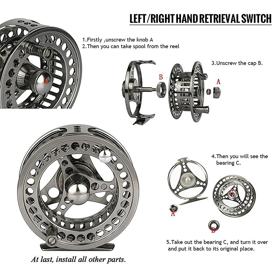 Goture Disc Drag System Точная катушка с ЧПУ для ловли нахлыстом 3/4 5/6 7/8 9/10WT Рыболовная из