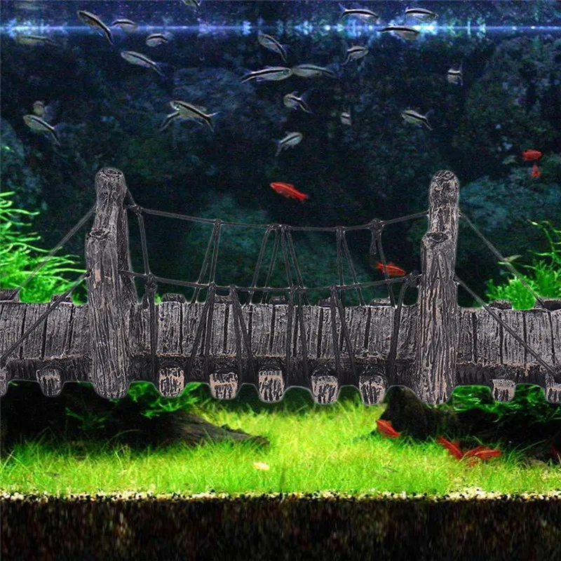 1 шт. имитация декоративный мостик для аквариума украшения аквариум пейзаж дерево цвет Мосты