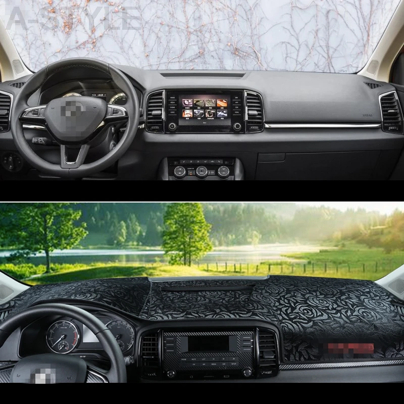 Для SKODA KAROQ 2018 2019 крышка приборной панели коврик Солнцезащитный Избегайте