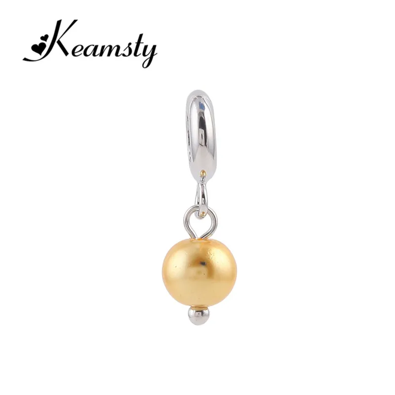Keamsty Подвески Круглый жемчуг болтаться очарование для из овечьей кожи