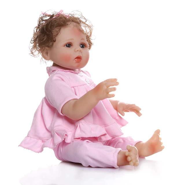 Brastoy Baby Doll Reborn Girl 48cm 100% Silicone Can Take Bath Brown Eyes  Children Gift - AliExpress