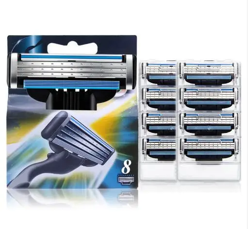 

8pcs/pack Men's shaving razor blades for men shaving 3layers blade shaving Cassette for gillettee mache 3