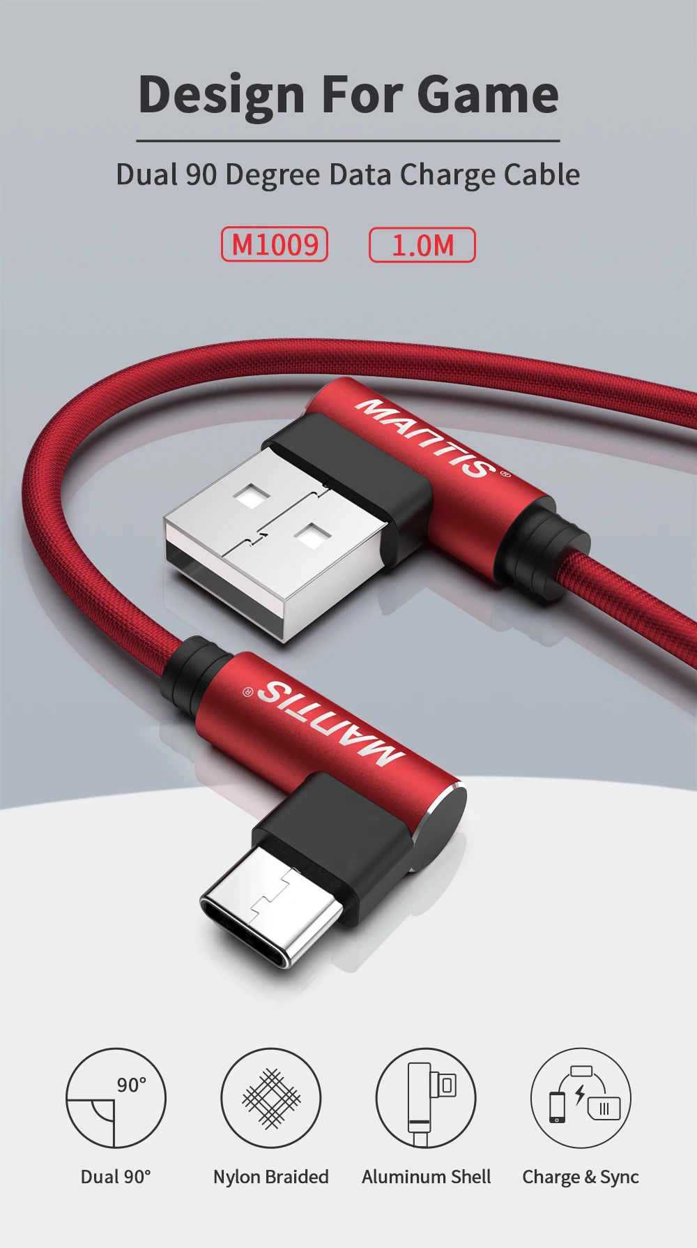 MANTIS USB Type C Cable For Samsung Huawei Xiaomi Oneplus Redmi Fast Charging USB Data Cable Android Mobile Phone Charger Cord 1