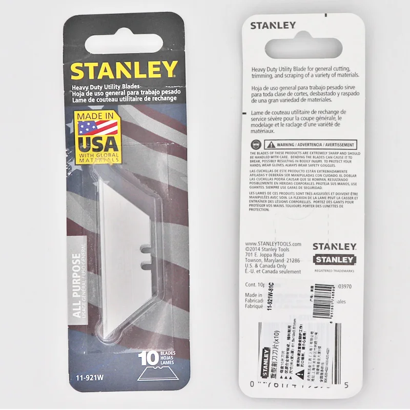 Стэнли 11-92" 1992" сверхмощный Универсальный нож лезвия многофункциональные лезвия для ножа Обрезной нож 10 шт./лот