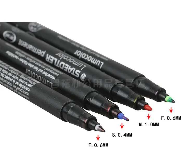4 шт. Staedtler на масляной основе маркер для CD/маркер для пленки Перманентный IumoColor 313S 318F 317 м 0,4/0,6/1,0 мм красный/синий/зеленый/черный