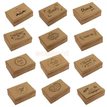 

20pcs Vintage Kraft Paper Thank You Notes Thank you Cards with Envelopes for Christmas Greeting Invitations